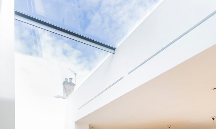 Fixed multi-section glass skylight